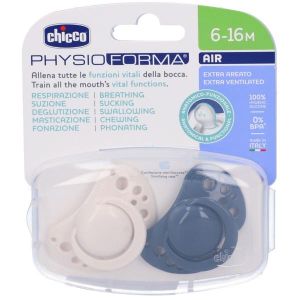 Chicco Succhietti Air Blu Silicone 6-16 Mesi 2 Pezzi