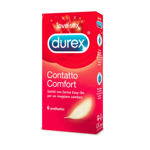 Durex contatto comfort 6 profilattici sottili easy-on
