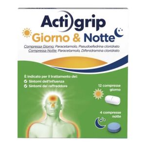 Actigrip Día&amp;Noche Resfriado y Gripe 12+4 Comprimidos