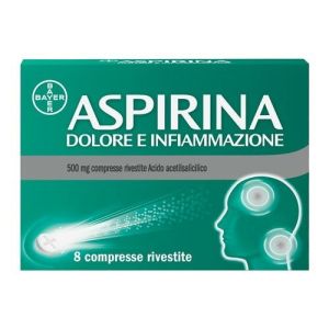 Aspirina Dolore E Infiammazione 500 Mg Acido Acetilsalicilico 8 Compresse