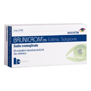 Brunicrom Collirio  2% Sodio cromoglicato 20 contenitori monodose 0,3 ml
