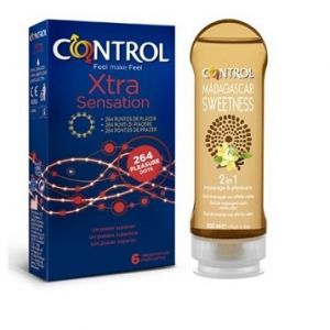 Control Kit Madagascar Sweetness - Gel Lubrificante + 6 Preservativi Control Extra Sensation