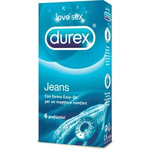 Durex jeans preservativi con forma easy-on 6 pezzi