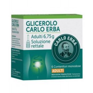 Glicerolo Carlo Erba Adulti 6,75g soluzione rettale 6 contenitori monodose con camomilla e malva