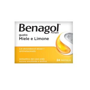 Benagol Miele e Limone 24 Pastiglie Mal di Gola