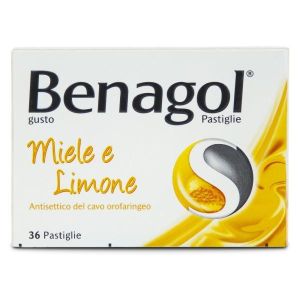 Benagol Pastiglie Miele e Limone Antisettico Cavo Orale 36 Pastiglie