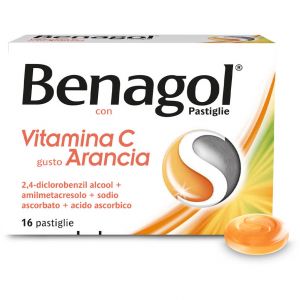 Benagol Pastiglie Vitamina C Gusto Arancia Antisettico Cavo Orale 16 Pastiglie