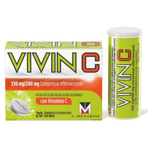 Vivin C 330mg Acido Acetilsalicilico + 200mg Acido Ascorbico  Vit. C  20 Compresse Effervescenti