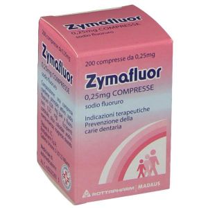 Zymafluor 0,25mg Sodio Fluoruro Prevenzione Carie 200 Compresse