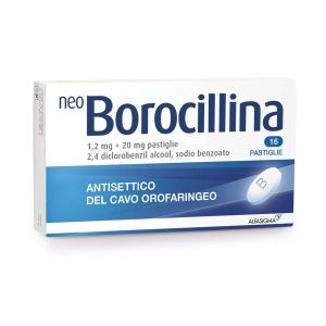 Neo Borocillina 1,2mg +20mg Antisettico Cavo Orofaringeo 16 Pastiglie