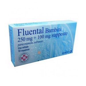 Fluental Bambini 250mg + 100mg Paracetamolo 10 Supposte