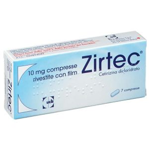 Zirtec 10mg Cetirizina Dicloridrato Antistaminico 7 Compresse Rivestite