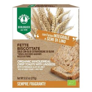 Probios Fette Biscottate Integrali i Semi di Lino Biologico 270g