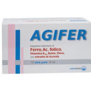 Agifer Integratore di Acido Folico 12 Bustine Stick