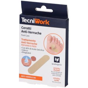 Tecniwork Cerotti Antiverruche Mani e Piedi 15+15 Cerottini