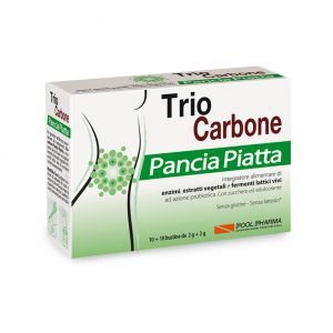 Trio Carbone Pancia Piatta Integratore Contro Gonfiore Addominale 10+10 Bustine