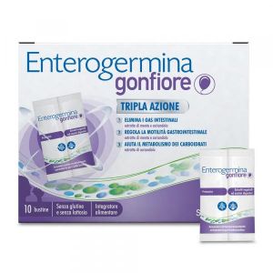 Enterogermina Gonfiore Integratore Alimentare i Probiotici, Enzimi Digestivi e Fermenti Lattici, Gusto Pesca 10 Bustine