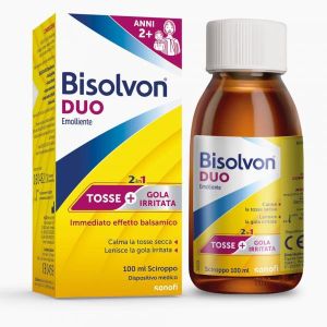 Bisolvon Duo Emolliente Sciroppo Contro Tosse e Gola Irritata Adulti, Bambini 100ml