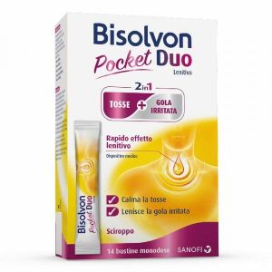 Bisolvon Duo Pocket Lenitivo Tosse + Gola Irritata A Base di Miele e Altea 14 Bustine  10ml Globuli Contenitore MONOdose