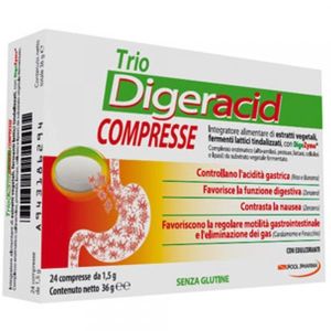 Trio Digeracid Integratore Bruciore e Acidità 24 Compresse