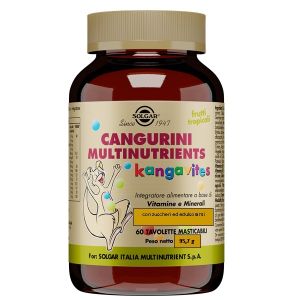 Solgar Cangurini Multinutrients Frutti Tropicali Integratore Vitamine 60 Tavolette Masticabili