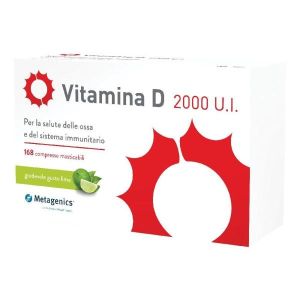 Vitamina D 2000 U.i. Integratore Sistema Immunitario e Ossa 168 Compresse Masticabili