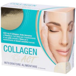 Collagen Act Integratore di Collagene 10 Bustine  Globuli Contenitore MONOdose