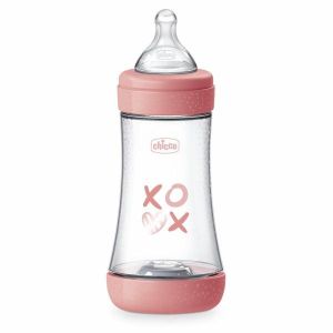 Chicco Biberon Neonato Perfect 5 Biberon Rosa Flusso Medio 240ml 2mesi+