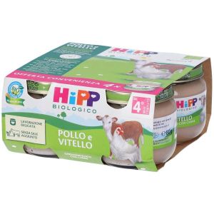 Hipp Bio Omogeneizzato Pollo e Vitello 4 Pezzi da 80g