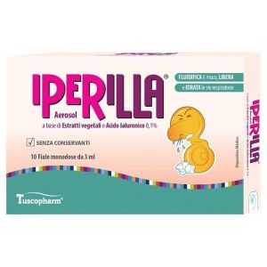 Aerosol Iperilla 10 Fiale  da 3ml A Base di Estratti Vegetali e Acido Ialuronico 0,1% Globuli Contenitore MONOdose