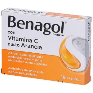 Benagol Pastiglie Vitamina C Gusto Arancia Antisettico Cavo Orale 16 Pastiglie