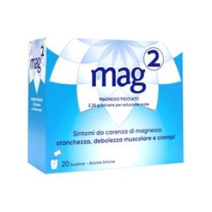 Mag2 Magnesio Pidolato per Stanchezza e Debolezza Muscolare, 20 Bustine