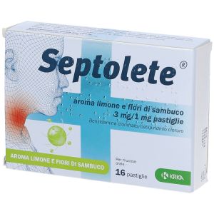 Septolete 16 Pastiglie 3mg + 1mg Aroma Limone e Fiori di Sambuco