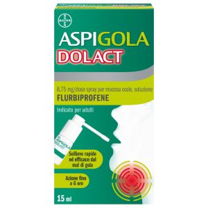 Aspi Gola Dolact Spray Antinfiammatorio e Antidolorifico per Mal di Gola Forte 15ml