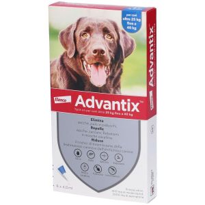 Advantix Spot On Soluzione 6 Pipette 4ml 400mg + 2.000mg Canida 25Kg A 40Kg