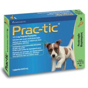 Practic Spot-on Soluzione 3 Pipette 1,1ml 137,5mg Verde Cani da 4,5 A 11kg