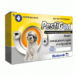 Pestigon Spot-on Solution 4 Pipettes 0.67ml 67mg Dogs 2 To 1