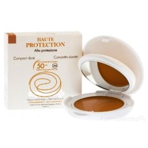 Colored compact solar oats for intolerant skin golden color spf50