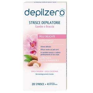 Depilzero 20 strisce depilatorie gambe braccia