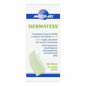 Dermatess Compressa Morbida di Garza Sterile Tnt Monoestensibile 10x10 Cm 25 Pezzi