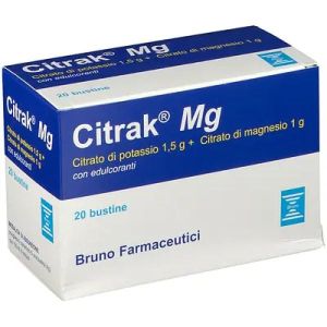 Citrak Mg Integratore di Magnesio e Potassio 20 Bustine