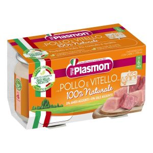 Plasmon Omogeneizzato di Carne Vitello e Pollo 2x80g +6m