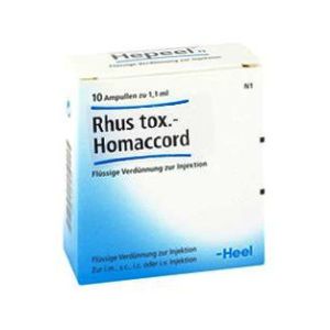 Heel Rhus Toxicodendron Homaccord 10 vials of 1.1ml each