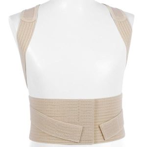 Reggispalle Nerina In Tessuto Cotone Garzato Morbido i Allacciatura Anteriore A Velcro Indicato per Dorso Curvo Scapola Alata Colore Bianco Misura 2