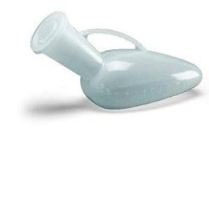 White Polyethylene Male Urinal With Cap