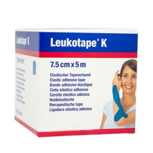 Benda Adesiva Leukotape K per Taping Fisioterapico Larghezza 7,5 Cm Lunghezza 5 M Colore Blu In Rotolo