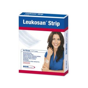 Leukosan Strip Cerotti per Sutura Cutanea 6x75 mm 2 Buste Con 3 cerotti