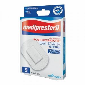 Medipresteril Post-operatorie Medicazioni Delicate Sterili Tnt 7,5x5 Cm 5 Pezzi