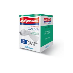 Medipresteril Benda Di Garza 12/8 Per Il Fissaggio Di Medicazioni 5x5mt