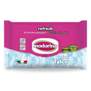 Inodorina Refresh Salviette Detergenti Al Talco per Cani e Gatti 40 Pezzi